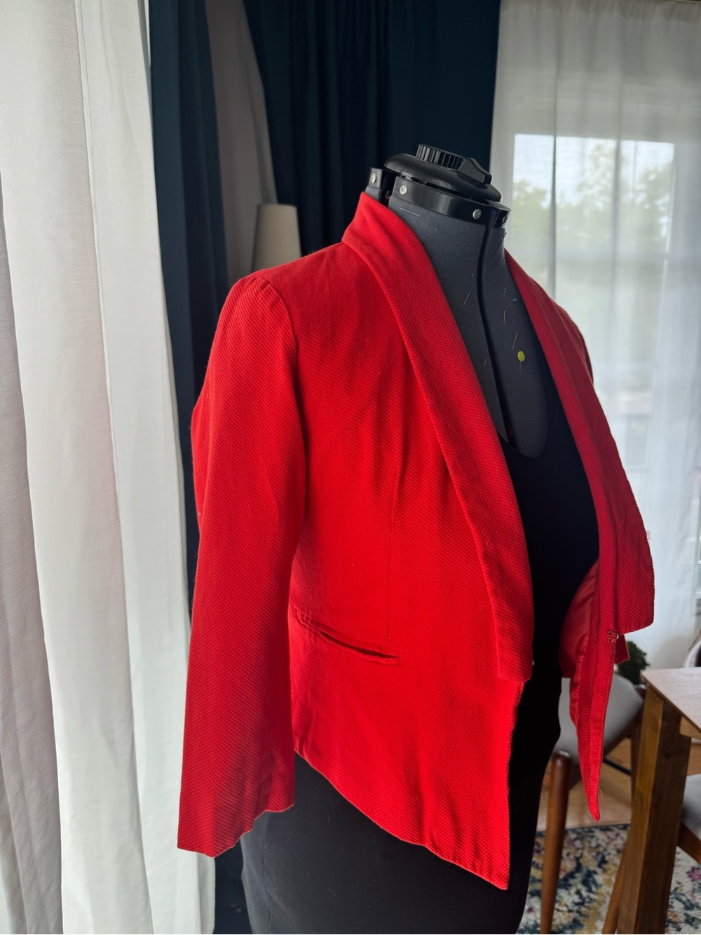 Cynthia Rowley Red Open-Front Blazer - Picture 2 of 5